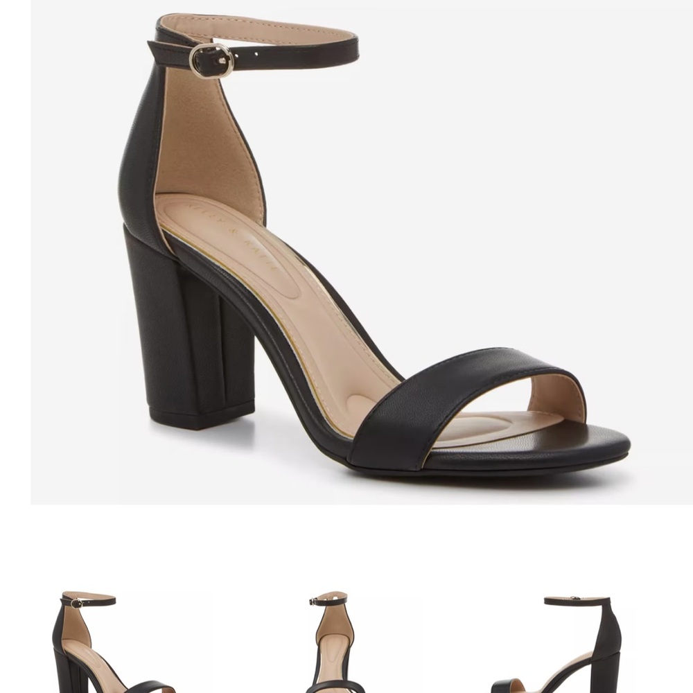 Kelly & Katie Black Ankle Strap Heels